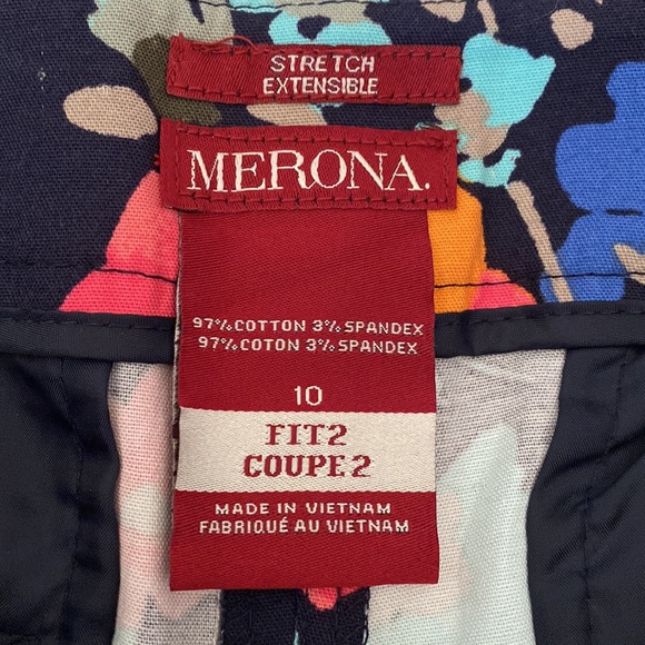 NWOT MERONA Floral Print Ankle Length Pants Size 10 - Picture 10 of 15